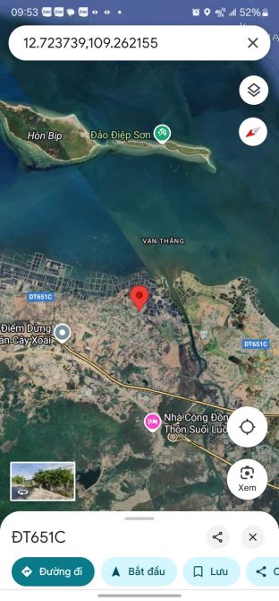 Đất đường Nguyễn Huệ gần biển đối diện KDL đảo Điệp Sơn, xã Vạn Thắng - Khánh Hòa