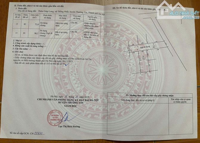 Bán đất thổ cư 72m2 mặt QL1A Thường Tín, Hà Nội. Giá 1.8 tỷ, Sổ Đỏ, LH: