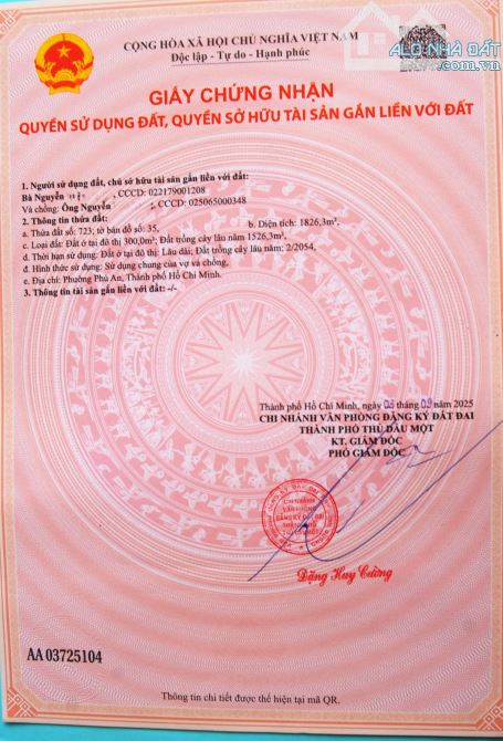 Cần bán thửa đất, Phường Hiệp an ( P.tân an TP Thủ dầu một cũ ), TPHCM