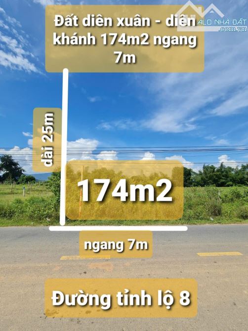 🌈Hạ Giá Bán lô đất 1,45 Tỷ mặt tiền đường Tỉnh Lộ 8 - Diên Xuân - Diên Khánh.