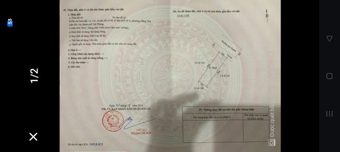 Bán  lô đất  DT 95 M TĐC Sở Tư Pháp Đằng Hải Hải An