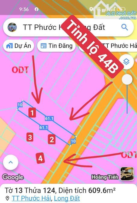 🌴 Bán đất TT Phước Hải – 600m², đất ở toàn bộ, MT đường nhựa 8m, giá 2,45 tỷ 🌊