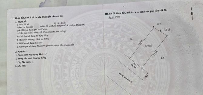 Bán lô đất DT 93 M TĐC Đằng Hải Hải An