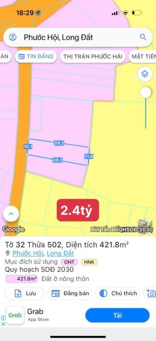 🌴 Bán đất Phước Hội – Long Đất BRVT, gần biển Phước Hải, diện tích 472m²–968.8m²