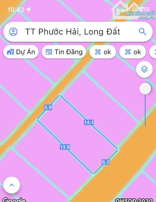 🌊 Bán đất hướng Đông Nam Phước Hải – Cách biển 350m, DT 80m² full thổ cư, giá 2.5 tỷ ✨