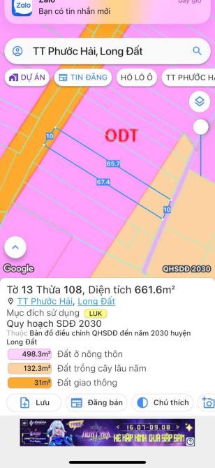 🌿 Đất nền 661m² TT Phước Hải – View đẹp, rào cổng kiên cố, cách biển 5km, chỉ 2.58 tỷ/lô