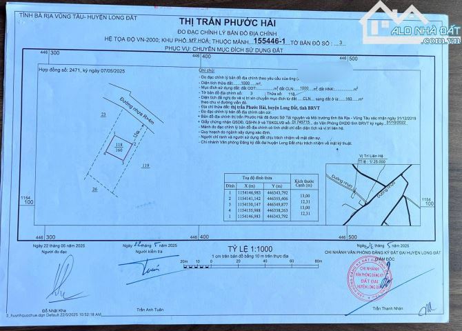 Cần bán đất Phước Hải 300m² thổ cư 80m, gần biển Lan Rừng chỉ 3km – Giá 2.7 Tỷ