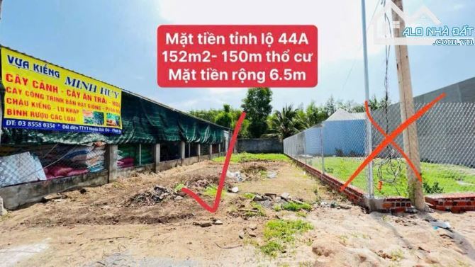 🏘️ Đất 152m², thổ cư 150m², mặt tiền kinh doanh, gần TTHC Xã Đất Đỏ, giá 3.4 tỷ 💰