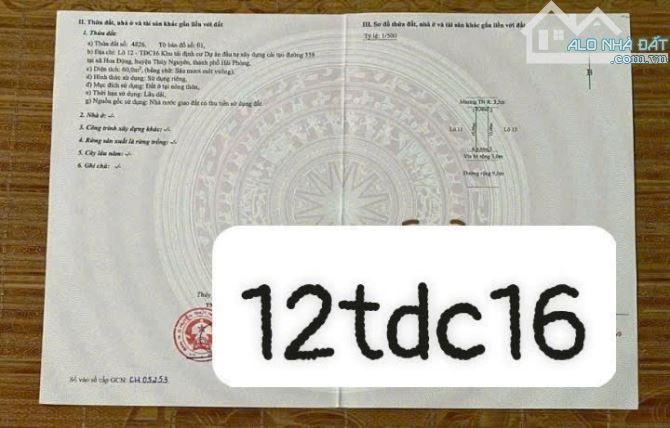 Bán 2 lô liền kề tại TĐC Hoa Động đối diện Hoàng Huy- Thuỷ Nguyên 60m giá chỉ 3,4x tỷ - 1