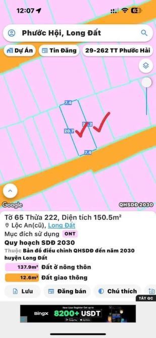 🌊 Bán 2 lô liền kề đất biển Lộc An – Hồ Tràm, cách bãi tắm chỉ 500m 🌴 - 1