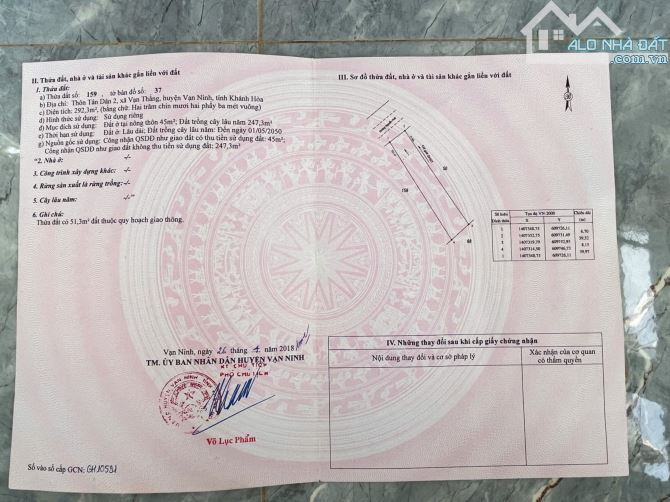 Đất đường Nguyễn Huệ gần biển đối diện KDL đảo Điệp Sơn, xã Vạn Thắng - Khánh Hòa - 1