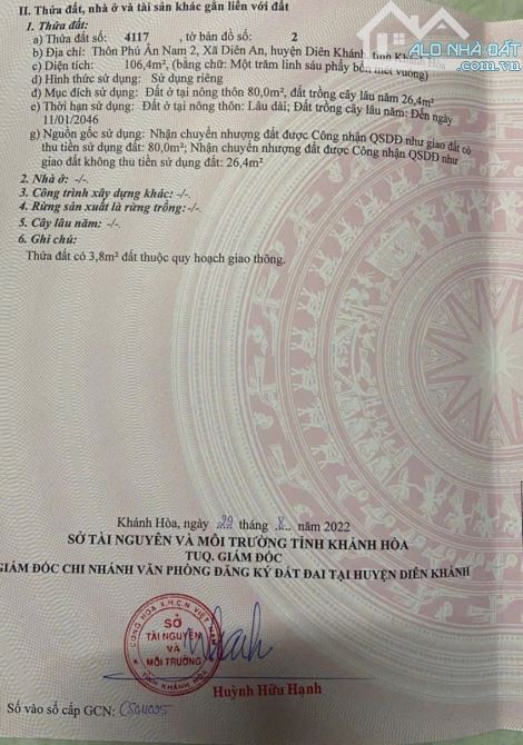 bán đất Diên An gần 23/10 giá chỉ 1ty450 - 1
