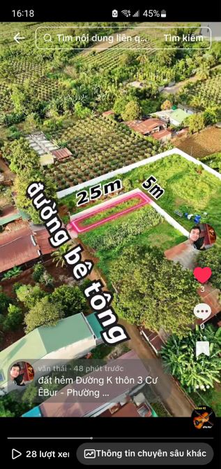 Đất hẻm đường K thôn 3 Cư Bua phường Buôn Ma Thuột, khu dân cư ô bàn cờ - 1