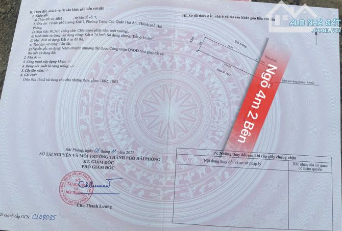 Chính Chủ Gửi Bán Lô 74,5m2 đất Ngõ 228 Cát Linh, Hải An - 1