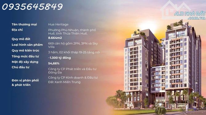 HUẾ HERITAGE CHÍNH THỨC NHẬN BOOKING GIAI ĐOẠN I Chỉ với 50 Triệu – Sở hữu ngay vị trí đẹp - 1