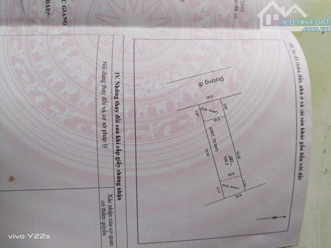 cần tiền ,bán gấp 110m đất thổ cư .Thôn Cẩm Trang,Mai Trung Hiệp Hoà , Bắc Giang - 2