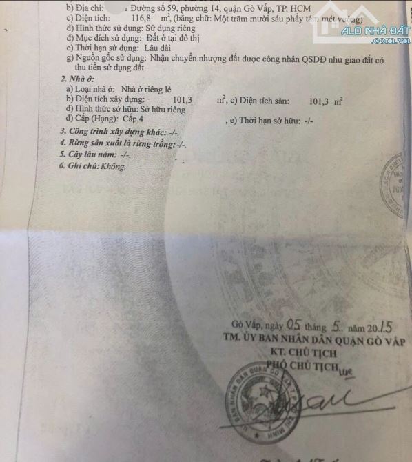 Bán dãy trọ 10P, 1/ đường số 59 Phạm Văn Chiêu, Gò Vấp. DT 5.3*32m, CN 117m, LG HXH 16m, - 2