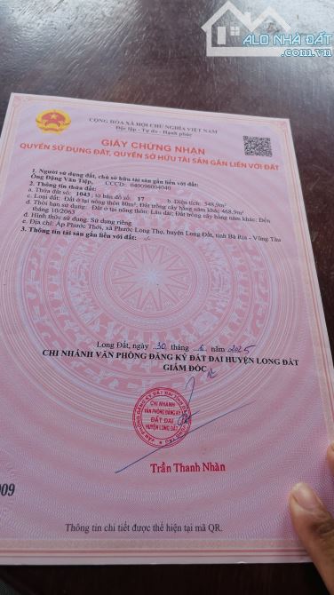Bán Đất 3 lô liền kề Xây nhà trọ ngay cổng sau khu công nghiệp Đất Đỏ -Xã Đất Đỏ-Thành Phố - 2