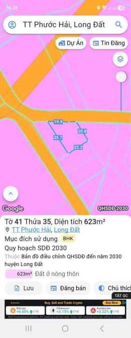 BÁN 620m2 CÓ 22m MẶT TIỀN NỞ HẬU - TT PHƯỚC HẢI - LONG ĐẤT.VỊ TRÍ ĐẸP TRƯỜNG RÀO KIÊNG CỐ - 3