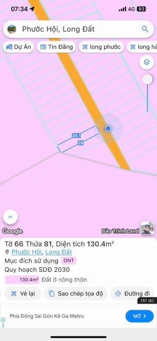 🏡 Bán đất Phước Hội – Bà Rịa Vũng Tàu, 130m² full thổ cư, cách biển 3km 🌊 - 3