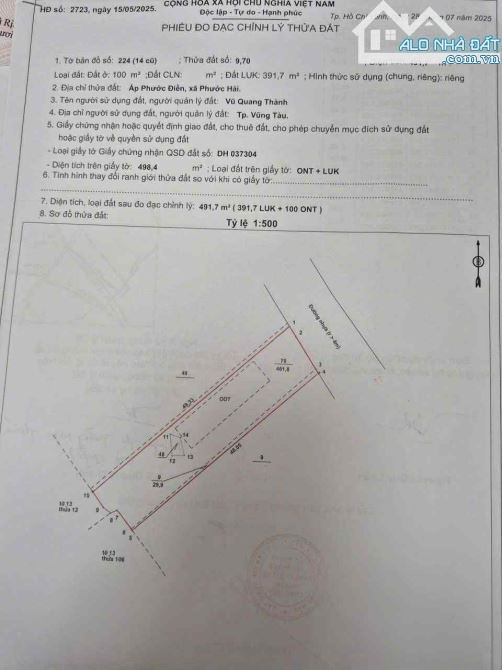 🏡 Bán đất mặt đường Tôn Thất Tùng – TT Phước Hải, BRVT, 491m², gần biển 🌊 - 3