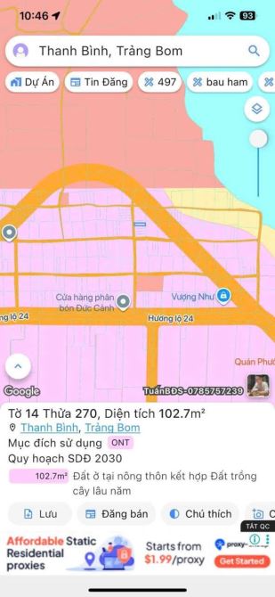 NỀN 5X20 FULL THỔ CƯ KHU DÂN CƯ - XÃ THANH BÌNH TRẢNG BOM - 3