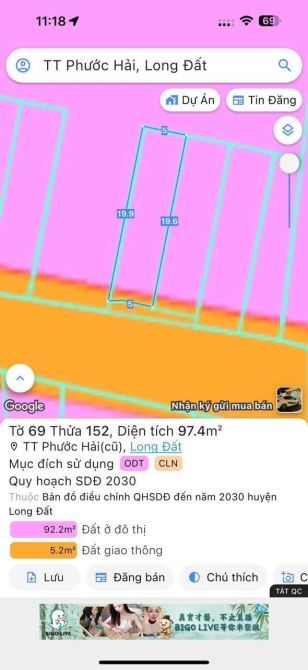 🌊 Bán đất mặt tiền Nguyễn An Ninh Phước Hải 97,4m², 80m² thổ cư, giá 2,7 tỷ 🍀 - 3