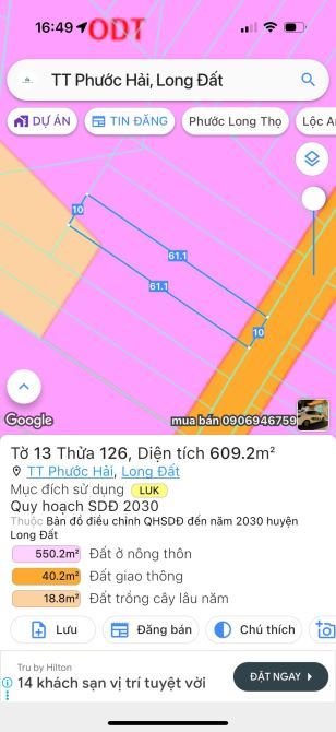 🌊 Bán 2 lô siêu rẻ Phước Hải – cách biển 5km, DT 610m², giá 2.35 tỷ/lô 🏡 - 3