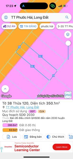 🏡 Đất 350m² trục chính UB Phước Hải, thổ cư 80m², gần tỉnh lộ 44B 150m, giá 3.5 tỷ 💰 - 3
