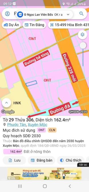 Bán đất siêu đẹp gần Đường 328 mới phước tân, xuyên mộc, 1,05 tỷ, 162m2 - 6