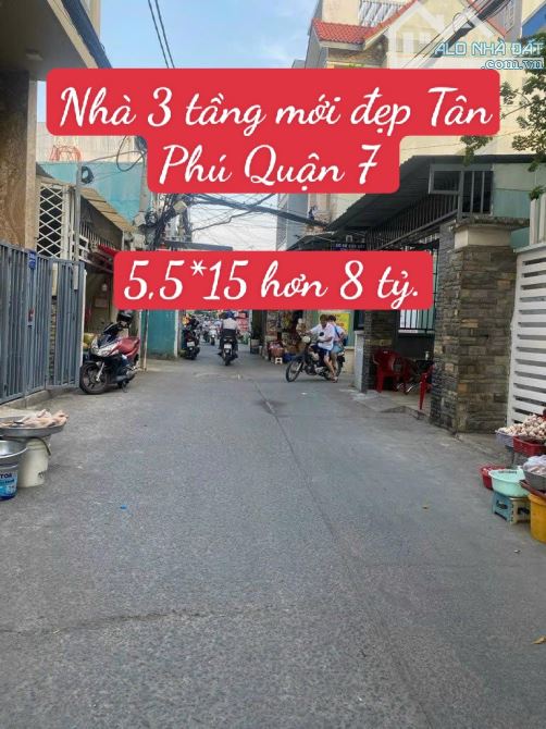 Nhà 3 tầng mới đẹp hẻm xe hơi Tân Phú Quận 7. 5,5*15 hơn 8 tỷ. - 7