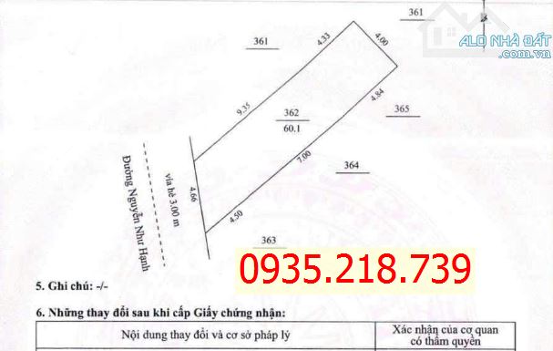 Bán Đất đường Nguyễn Như Hạnh 60m2 -Giá 3.95 tỷ TL