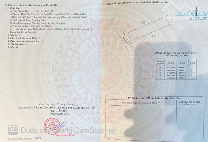 CẦN BÁN LÔ ĐẤT VƯỜN SUỐI CÁT CAM LÂM GẦN QL 1A