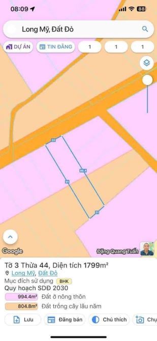 🌳 Bán Đất Long Mỹ - Phước Hải Đất Đỏ BRVT, 1800m², Quy Hoạch Đất Ở, Gần Biển
