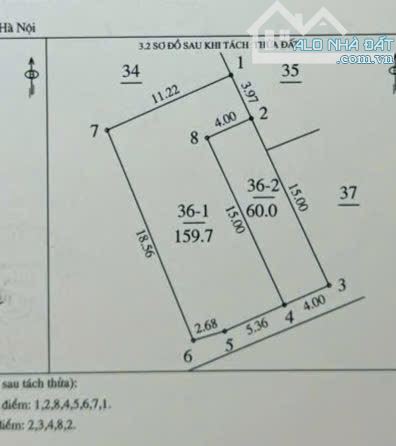 Đất vuông đẹp hiếm giá rẻ ngõ Phố Kim Quan Việt Hưng DT 60m2 . Giá 125 triệu / m2