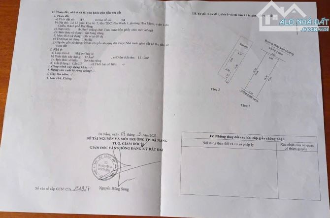 Bán nhà 2 tầng MT Giáp Văn Cương, cách biển Nguyễn Tất Thành 100m.