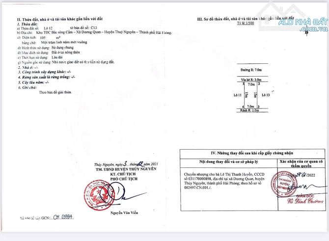 Bán lô đất 12C13 tái định cư khu C Bắc Sông Cấm giá tiềm năng