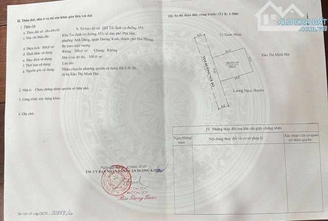 Bán đất Phú Hải - Anh Dũng - Dương Kinh - Hải Phòng