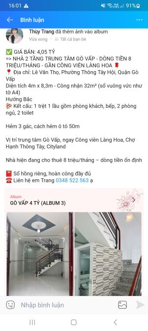 Nhà 2 tầng đường Lê Văn Thọ Phường Thông Tây Hội 32m2 giá 4 tỷ TL SHR Quận Gò Vấp