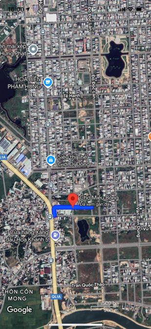Bán đất mặt tiền đường Chợ Miếu Bông, P. Hòa Xuân, DT 122m2, giá 3ty850 tl