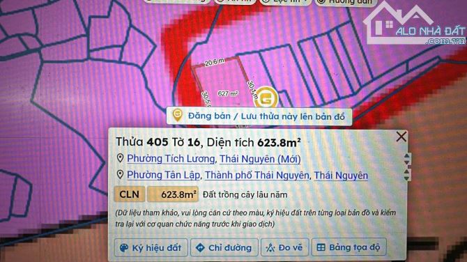 Bán đất 600m2 Cây Lâu Năm phường Tân Lập, TP Thái Nguyên
