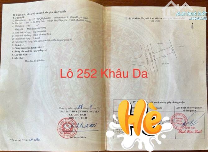 🔥 SIÊU PHẨM ĐẤT TRUNG TÂM KHÂU DA – PHƯỜNG THỦY NGUYÊN MỚI 🔥  📍 Vị trí vàng giữa 2 tuyế