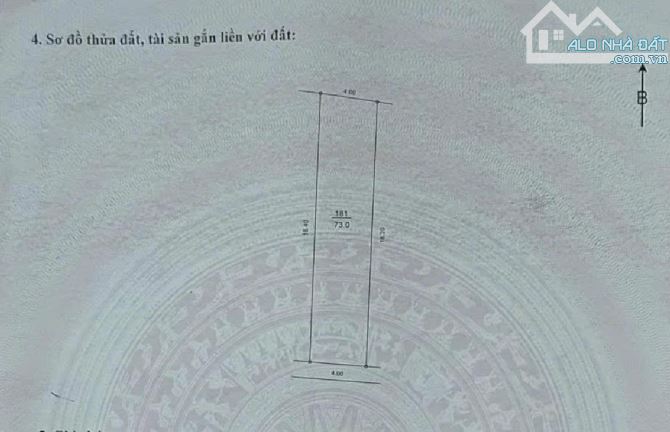 Bán đất phố Bùi Huy Bích, 73m2, mt 4m, hậu 4m, ngõ 3m ô tô cách nhà 5m
