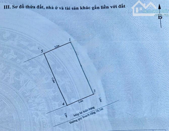60.5m2 đất TĐC Cây Đa - Ngang 5.5m - Đường 15m - 1