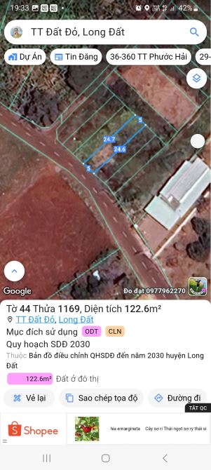 BÁN LÔ ĐẤT MT ĐƯỜNG LÊ THỊ HỒNG GẤM - TRUNG TÂM XÃ ĐẤT ĐỎ. GẦN CHỢ, TRƯỜNG HỌC VÀ TIỆN ÍCH - 1