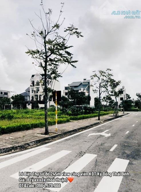 BÁN CẮT LỖ LÔ BIỆT THỰ SỔ ĐỎ VIEW CÔNG VIÊN KĐT KỲ ĐỒNG THÁI BÌNH ! - 1