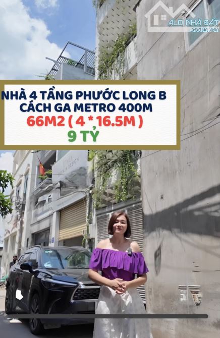 NHÀ PHƯỚC LONG B CÁCH METRO 300M - 66M2 - XE HƠI NGỦ TRONG NHÀ - TẶNG NỘI THẤT - 9.2 TỶ - 1