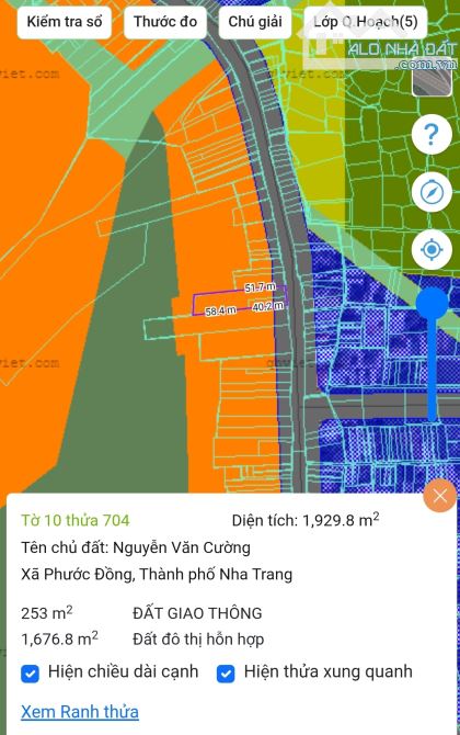 Bán đất tỉnh lộ 3, Phước Điền. Cách chợ Phước Đồng, Nha Trang chỉ 1km. 1929m2 ngang 19m. - 2