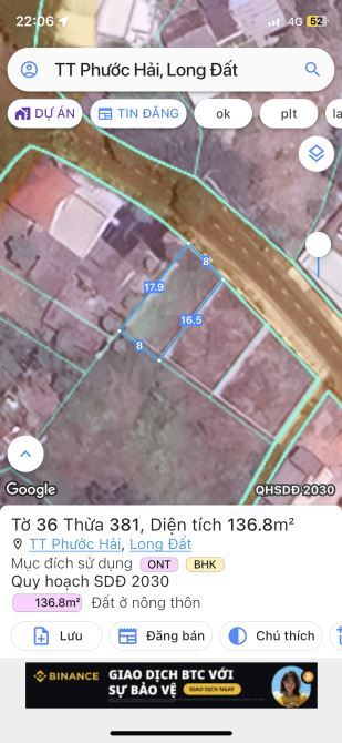 🌄 Bán đất 1800m² Thị trấn Phước Hải, view núi Minh Đạm, gần biển, giá 5.8 tỷ - 2