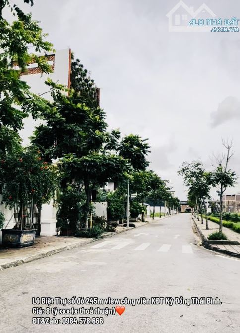 BÁN CẮT LỖ LÔ BIỆT THỰ SỔ ĐỎ VIEW CÔNG VIÊN KĐT KỲ ĐỒNG THÁI BÌNH ! - 2